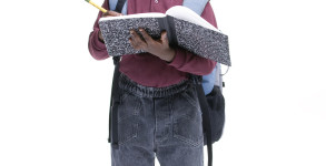 An african american student ready for school. Education, learning